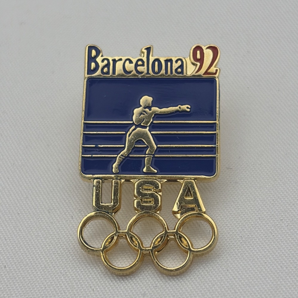 Vintage 1992 Barcelona Olympics Boxing Team USA Lapel Hat Pin